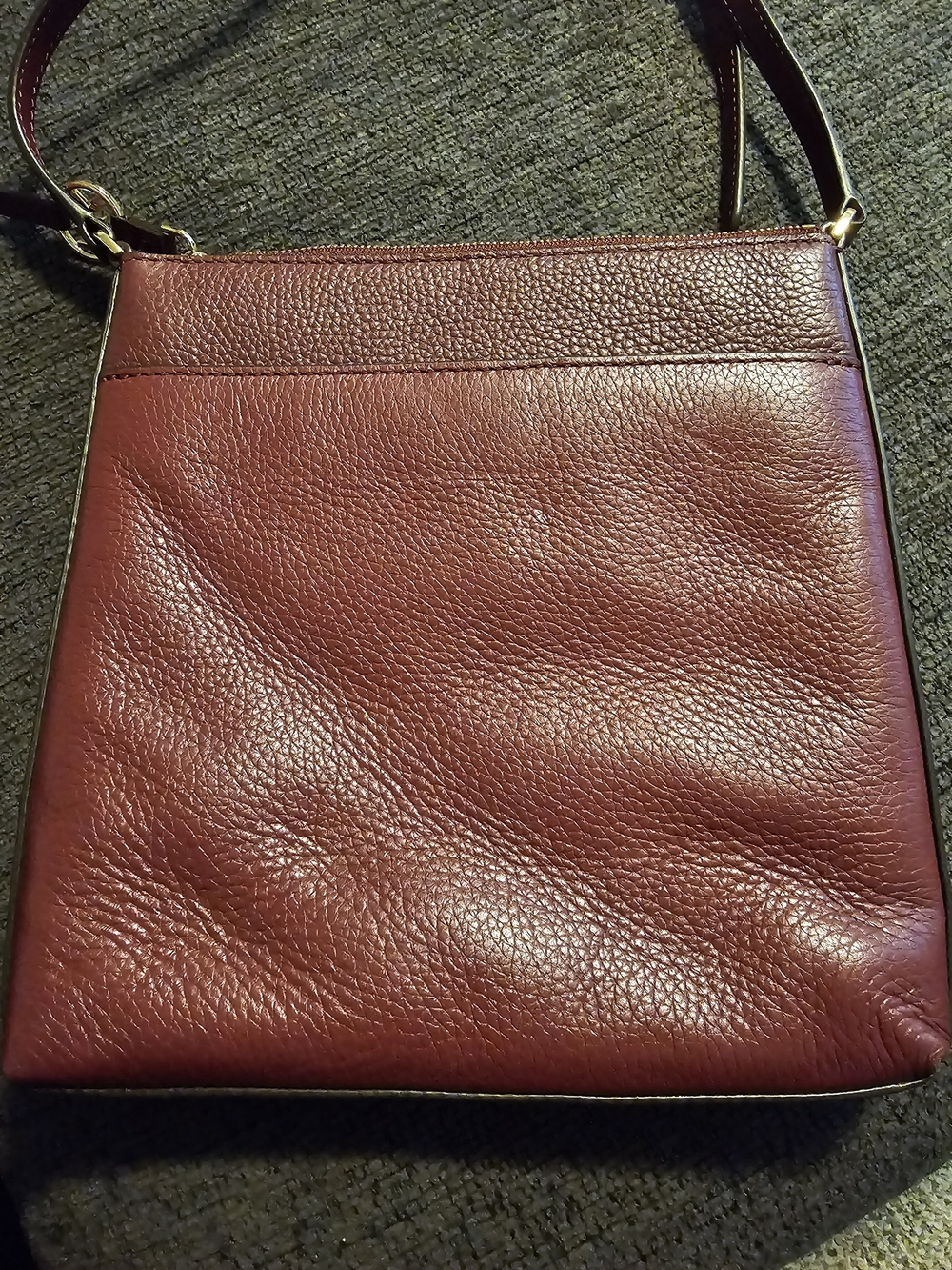 Michael Kors Dark Berry Pebbled Leather Crossbody Bag with Gold Hardware - Picture 3 of 5